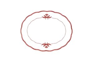 פלטה אובלית פורצלן 33.5X27 ס"מ 21145329 JANE C אדום