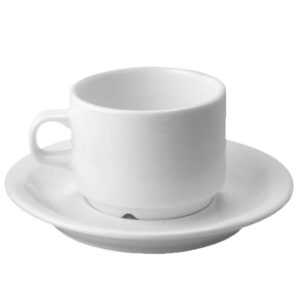 תחתית לספל תה רסטורנט פורצלן לבן 100A1840