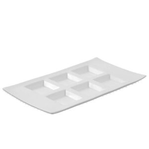 פלטה מלבנית 6 שקעים פורצלן 26X14 ס'מ 100A3734