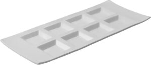 פלטה מלבנית 8 שקעים פורצלן 33X14 ס"מ 100A3735