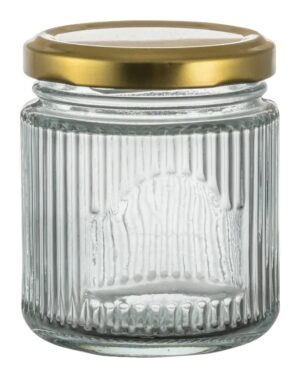 צנצנת עגולה פסים מ.מתכת 200 מ"ל 14101200