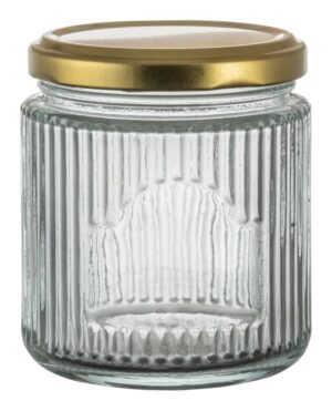 צנצנת עגולה פסים מ.מתכת 280 מ"ל 14101280