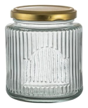 צנצנת עגולה פסים מ.מתכת 380 מ"ל 14101380