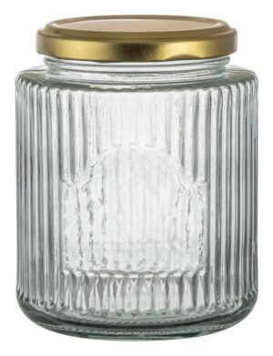 צנצנת עגולה פסים מ.מתכת 500 מ"ל 14101500