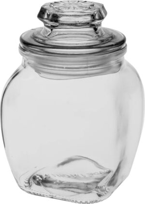 צנצנת מרובעת מכסה זכוכית 190 מ"ל 14115289