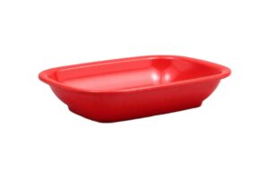 צלחת מלבנית עמוקה אקונומיק 25*18 מלמין אדום***101910r