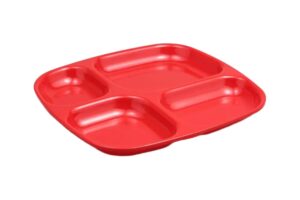 צלחת ריבועית מחולקת אקונומיק 24X26 מלמין אדום***102210r