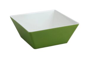 קערה ריבועית קונית 24 ס"מ לבן/ירוק מלמין***206510ig