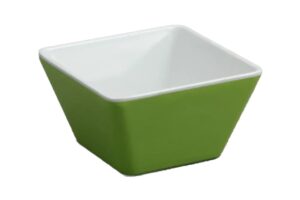 קערה ריבועית קונית 13 ס"מ לבן/ירוק מלמין***206505ig