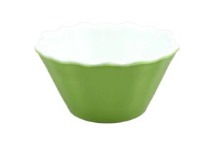 קערה קונית משוננת 17.7 לבן/ירוק מלמין***204407ig