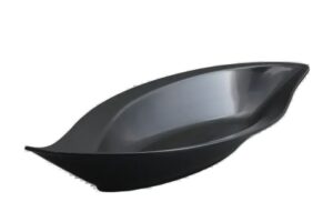 קערת הגשה עלה 50X24X6 מלמין שחור***118520b