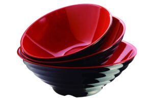 קערת פייס עגולה 17.2 ס"מ אדום/שחור מלמין***218207rb