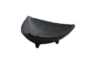 קערית משולשת דמוי אבן זן 10 ס"מ מלמין שחור***515104b