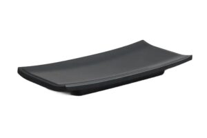 צלחת מלבנית לסושי 26.8X10.5 מלמין שחור***123810b