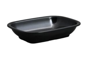 צלחת מלבנית עמוקה אקונומיק 18X25 מלמין שחור***101910b