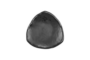 צלוחית משולשת מעוגל סלע 12.4 ס"מ סקורה מלמין שחור***527705b