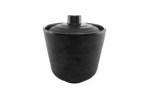 סוכריון עם מכסה 10.8*12.5 ס"מ סקורה מלמין שחור***529005b