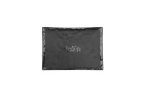 פלטה מלבנית סלע 25X17 ס"מ סקורה מלמין שחור***409710b