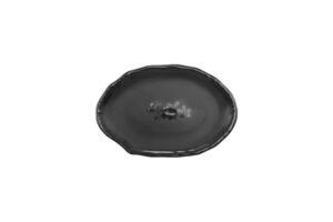 פלטת אובל (צד ישר) ג'איפור 33X21 ס"מ סקורה מלמין שחור***410712b