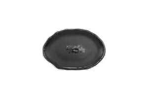 פלטת אובל (צד ישר) ג'איפור 21.5X14.4 ס"מ סקורה מלמין שחור***410785b