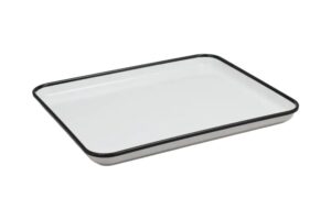 מגש גסטרונום 1/2 דמוי אמייל לבן פס שחור***2214126