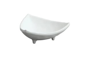 קערית משולשת דמוי אבן זן 10 ס"מ מלמין לבן***515104