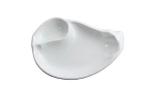 צלחת חציל עם רוטב 22 ס"מ מלמין לבן***121209