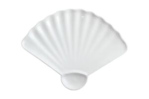 צלחת מניפה עם רוטב 35.6 מלמין לבן***123514