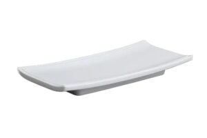 צלחת מלבנית לסושי 26.8X10.5 מלמין לבן***123810