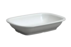 צלחת מלבנית עמוקה אקונומיק 18X25 מלמין לבן***101910