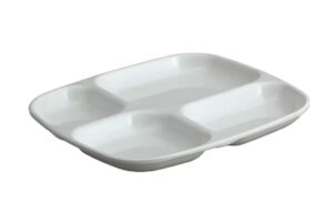 צלחת ריבועית מחולקת אקונומיק 24X26 מלמין לבן***102210