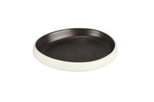 קערה אובלית טאיג'י 18*16 ס"מ מלמין חום כהה לבן***128307ico