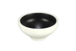 קערה עגולה טאיג'י 21.7 ס"מ מלמין חום כהה לבן***224209ico