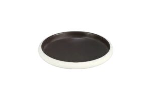 פלטה עגולה עמוקה טאיג'י 22 ס"מ מלמין חום כהה לבן***412509ico