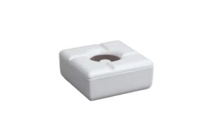 מאפרה חסינת רוח מרובעת לבנה מלמין***512105