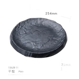 צלחת שף מלמין דופן עבה 28 ס''מ שחור 1382811B