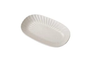פלטה אובלית מלמין 25X14.6X3.2 סמ TSUKI לבן