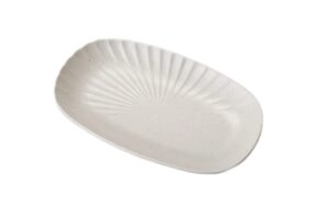 פלטה אובלית מלמין 29X17.4X3.5 סמ TSUKI לבן