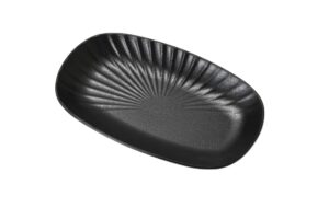 פלטה אובלית מלמין 29X17.4X3.5 סמ TSUKI שחור