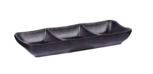 קערית סושי מלבנית 19.4X8.2X2.8 -- X3  ס"מ שחור