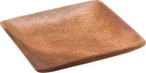 צלחת מרובעת עץ 15סמ***10002123