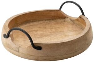 פלטה עץ עם ידיות מתכת 30X10 ס'מ***17602125