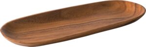 פלטה אובלית עץ מלא 35X14X2.5***17603514