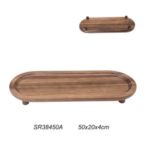 פלטה עץ אובלית  50X20X4 + רגליות