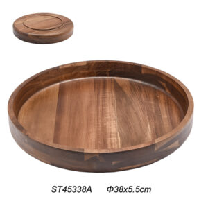 מגש עץ עגול 38X5.5 ס"מ אקשיה