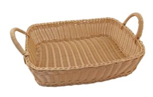 סלסלה דמוי קש מלבנית 48X35X10 ס"מ טבעי