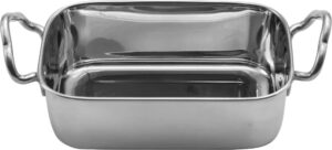 תבנית מלבנית עם ידיות נירוסטה 14X9X4.5ס"מ***13602053