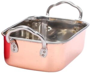 תבנית מלבנית עם ידיות ציפוי נחושת 14X9X4.5ס"מ***13602210