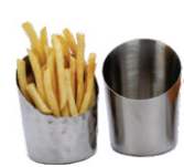 כוס נירוסטה לציפס 8.5 ס"מ משופע מרוקע