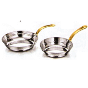 מחבת נירוסטה מרוקע 16 ס"מ ידית זהב